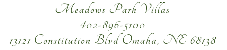 Meadows Park Villas&#8203;402-896-5100&#8203;13121 Constitution Blvd Omaha, NE 68138